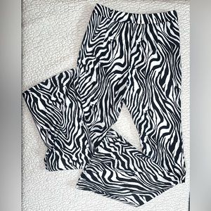 Zebra Print Flare Pants